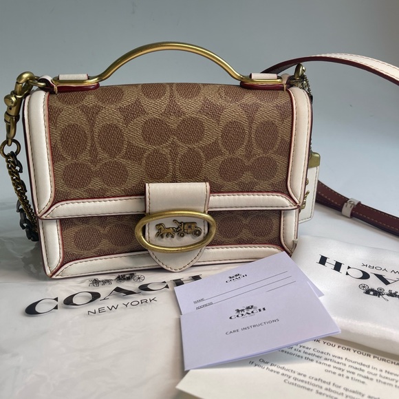 COACH Riley 18 en toile exclusive F73934 white good condition - Picture 1 of 13